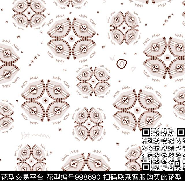 民族风几何潮牌传统印花华亿平台下载（图片编号: 998690） - 瓦栏（Walan）