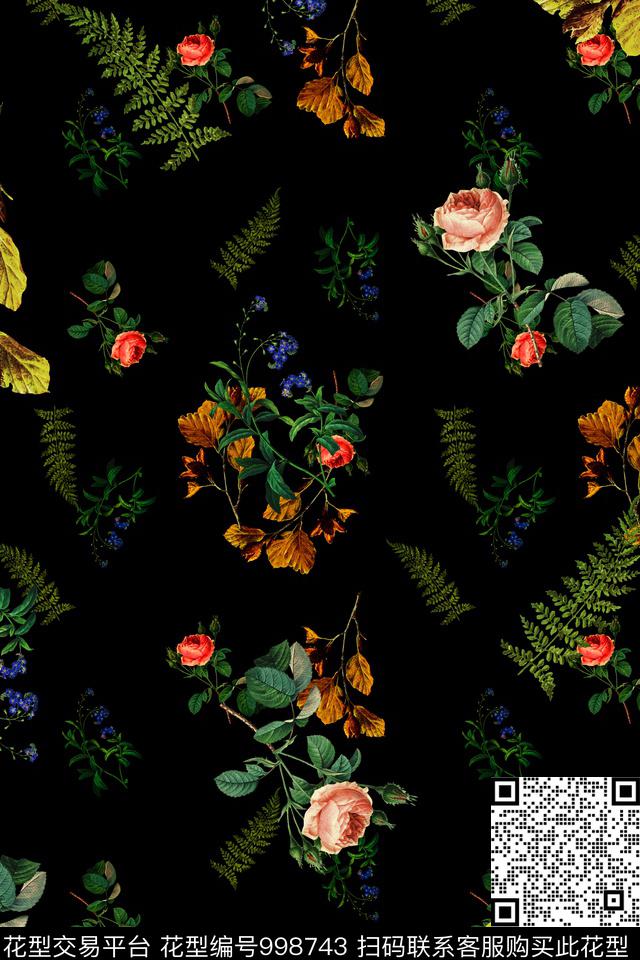 数码华亿平台小碎花花卉数码印花华亿平台下载（图片编号: 998743） - 瓦栏（Walan）
