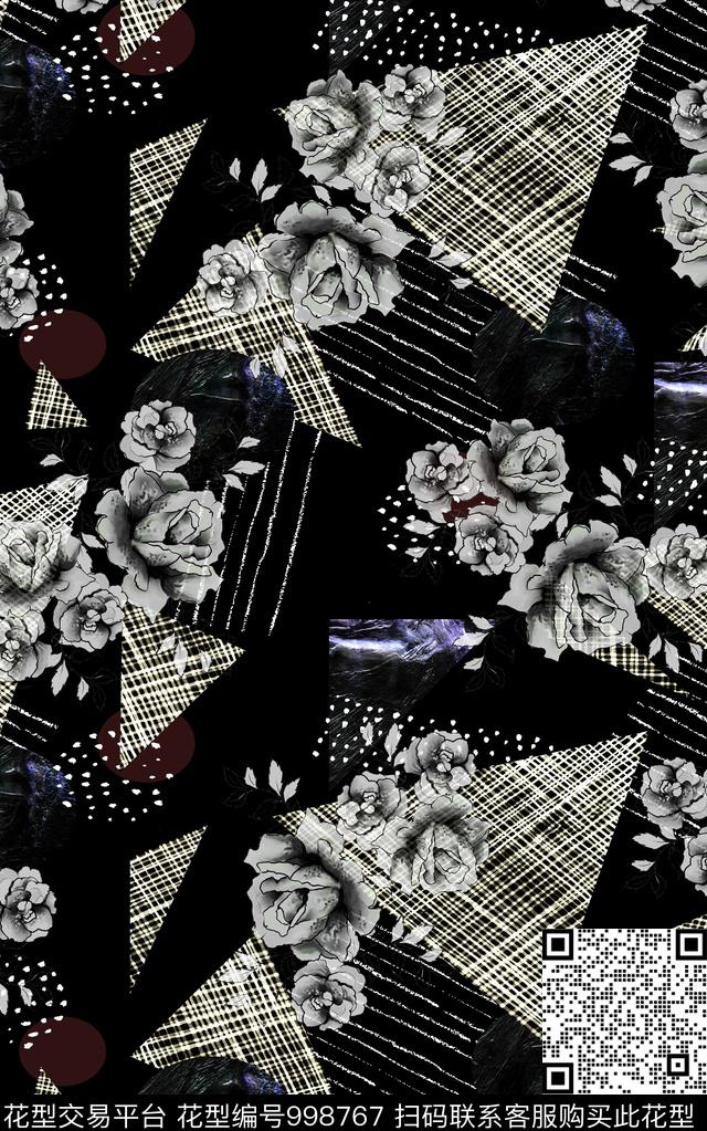 民族风抽象几何数码印花华亿平台下载（图片编号: 998767） - 瓦栏（Walan）