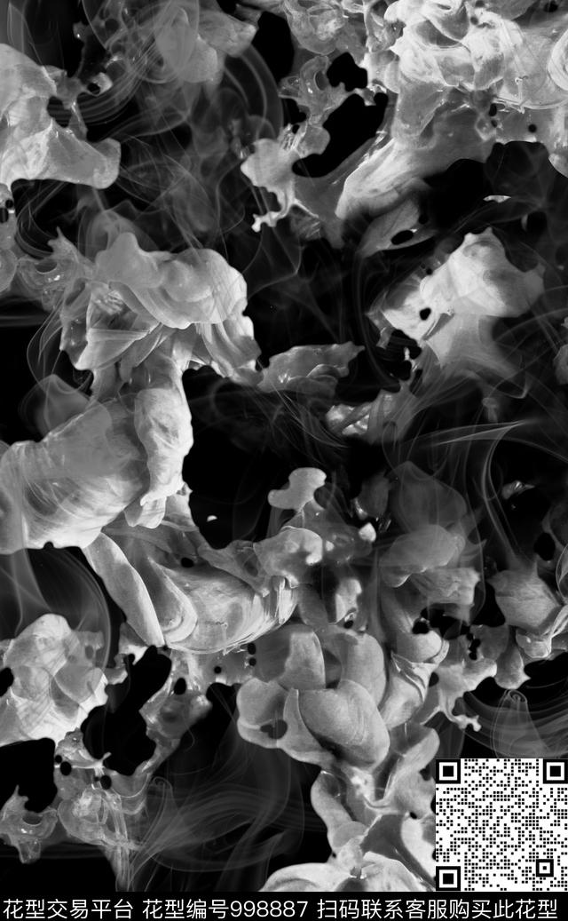 抽象蓝色纹理数码印花华亿平台下载（图片编号: 998887） - 瓦栏（Walan）