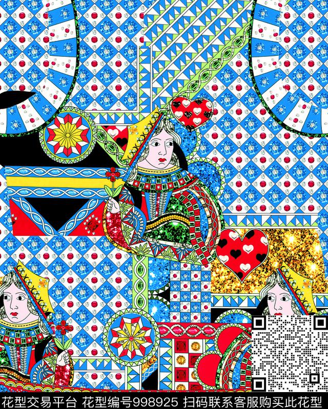 抽象女装定位花传统印花华亿平台下载（图片编号: 998925） - 瓦栏（Walan）