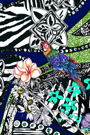 春夏华亿平台印花华亿平台图片