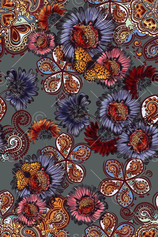 花卉印花华亿平台图片