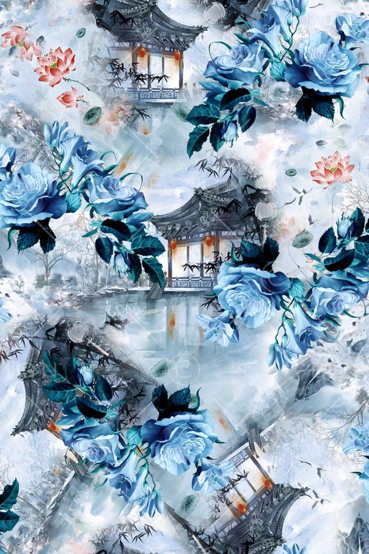 玉兰花印花华亿平台图片