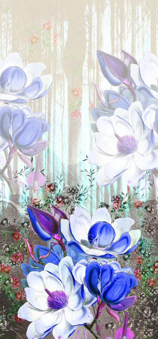 手绘花卉印花华亿平台图片