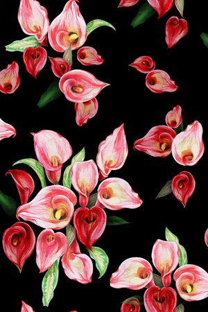 水彩花卉印花华亿平台图片