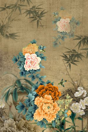 牡丹印花华亿平台图片