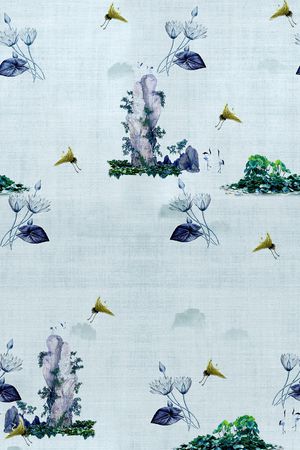 仙鹤印花华亿平台图片