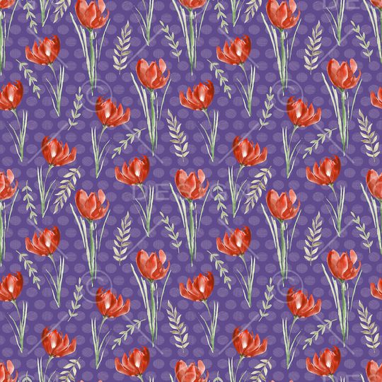 水彩花卉印花华亿平台图片