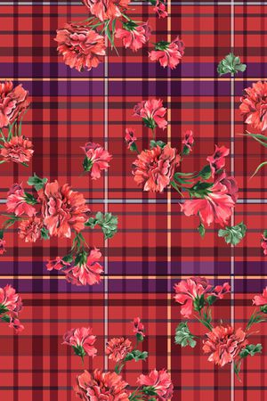 手绘花卉印花华亿平台图片