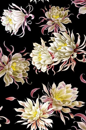 手绘花卉印花华亿平台图片