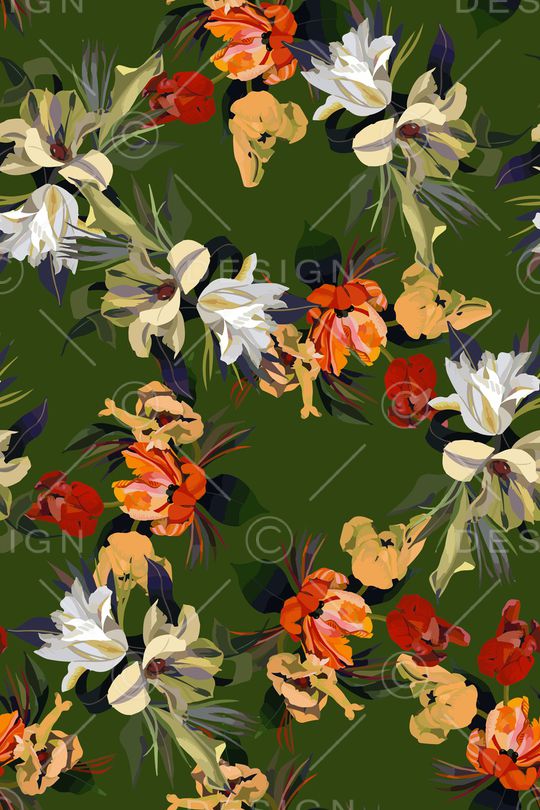 花卉印花华亿平台图片