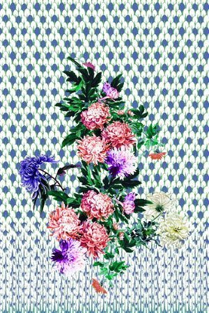 菊花印花华亿平台图片