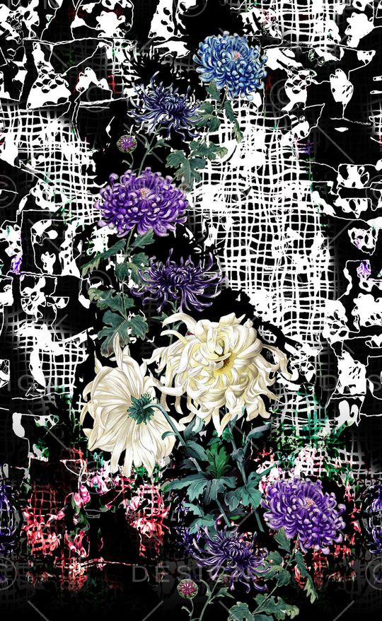 菊花印花华亿平台图片