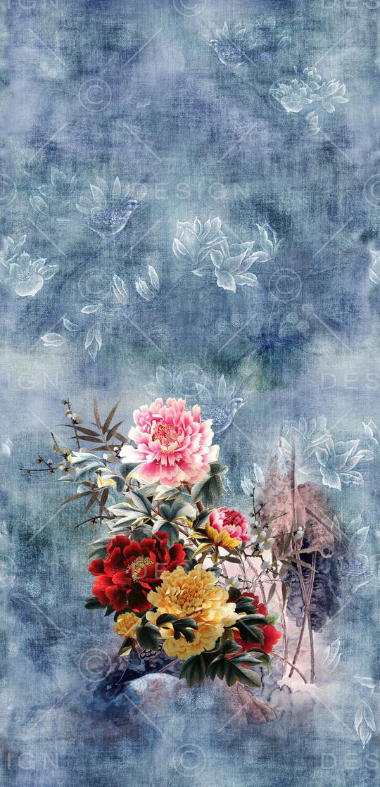 牡丹印花华亿平台图片