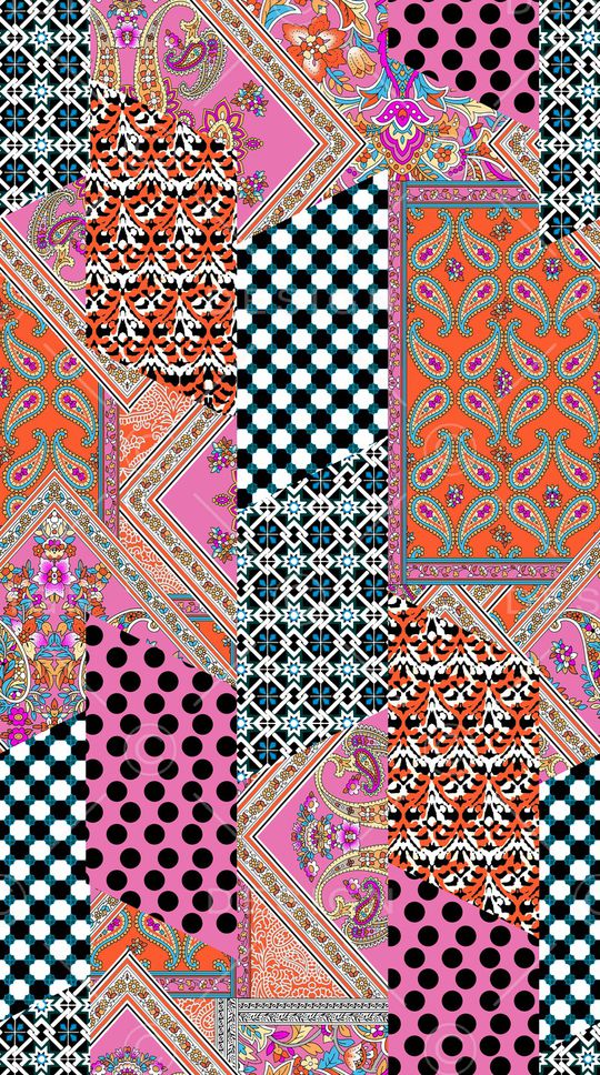 混合拼接印花华亿平台图片