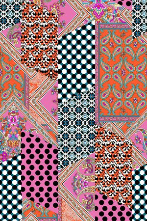 混合拼接印花华亿平台图片