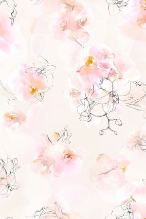 水彩花卉印花华亿平台图片