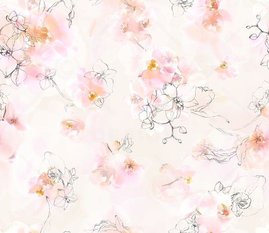 水彩花卉印花华亿平台图片