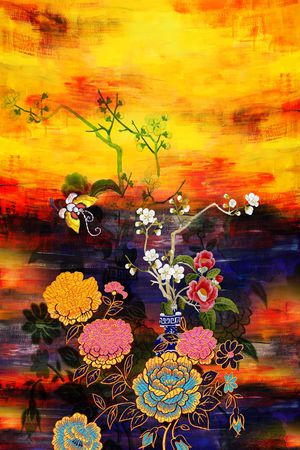 中国风印花华亿平台图片