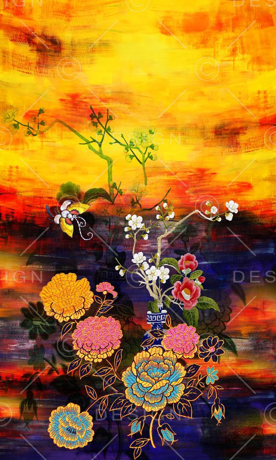 中国风印花华亿平台图片