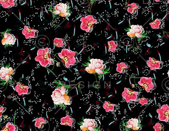 月季花印花华亿平台图片