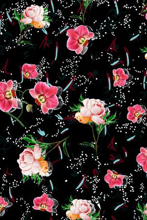 月季花印花华亿平台图片