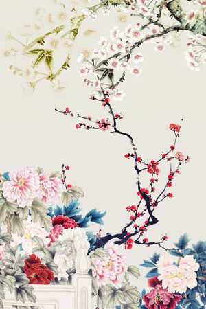 梅花印花华亿平台图片