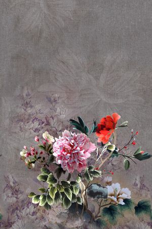 牡丹印花华亿平台图片