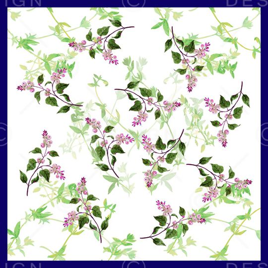 手绘花卉印花华亿平台图片