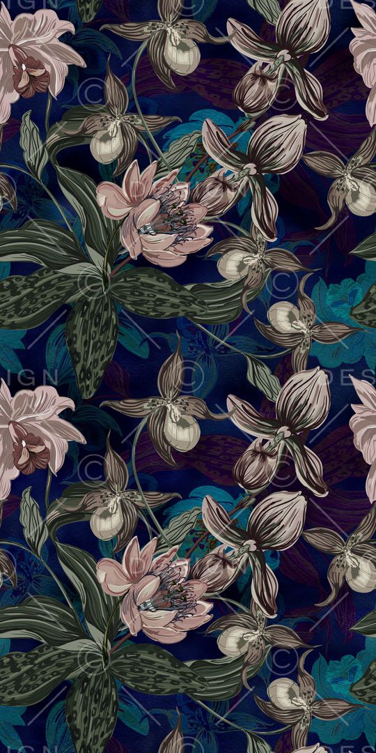 手绘花卉印花华亿平台图片