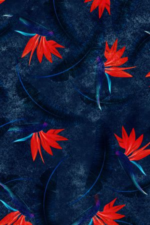 手绘花卉印花华亿平台图片