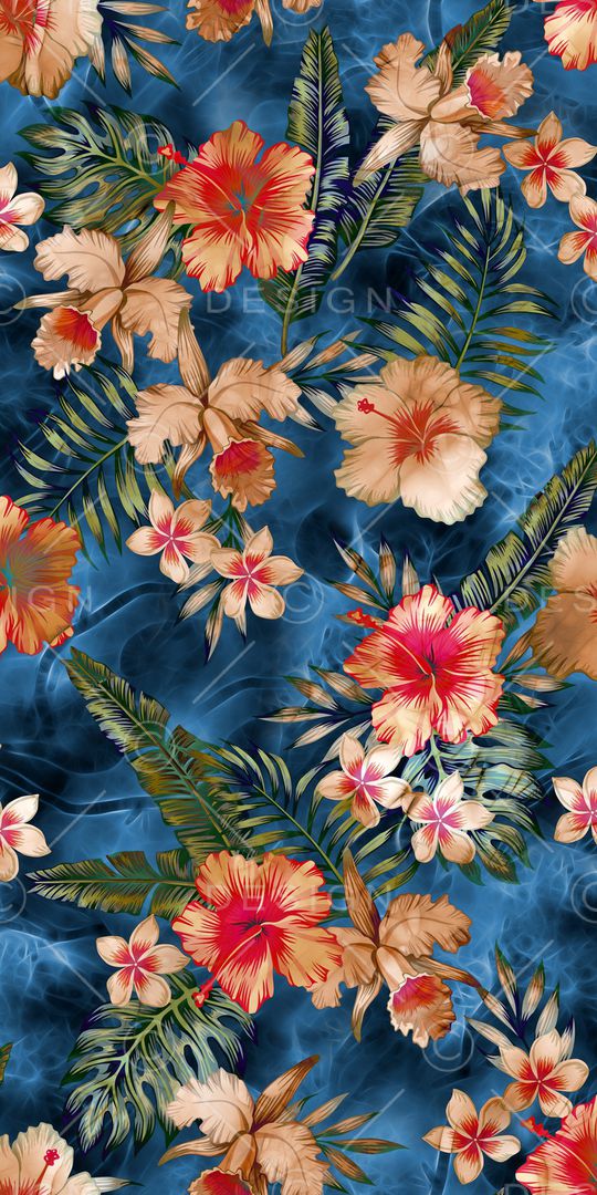 手绘花卉印花华亿平台图片