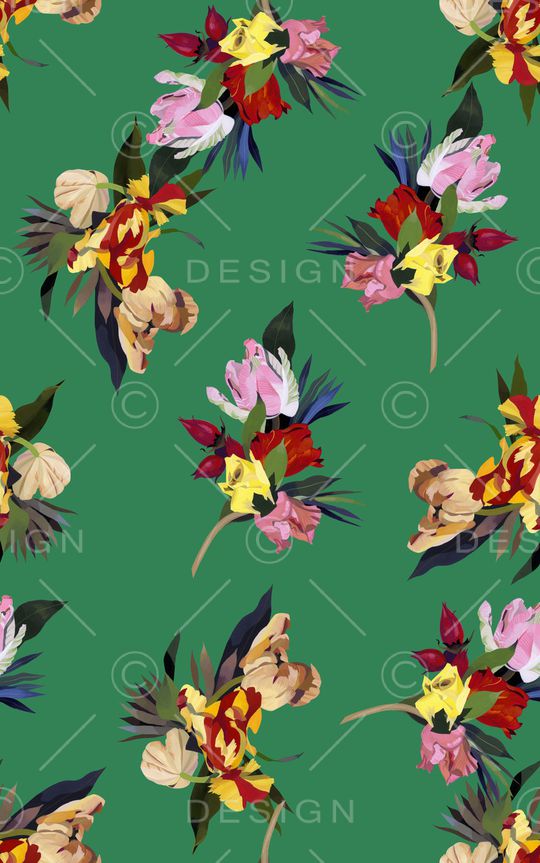 抽象花卉印花华亿平台图片