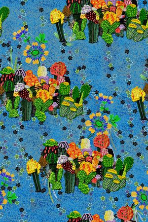 仙人掌印花华亿平台图片