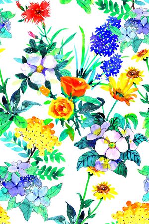 水彩花卉印花华亿平台图片