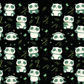 1008179-卡通4-小熊猫-黑