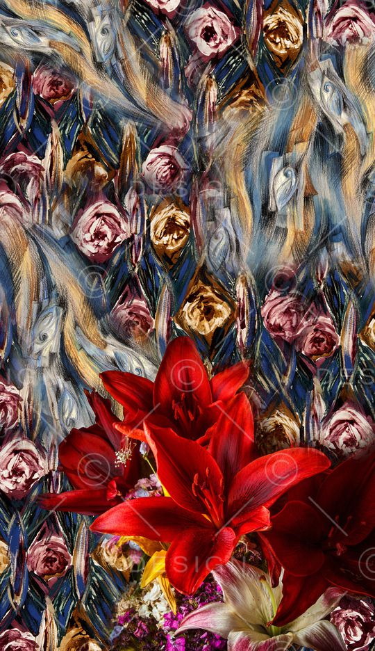 花卉印花华亿平台图片