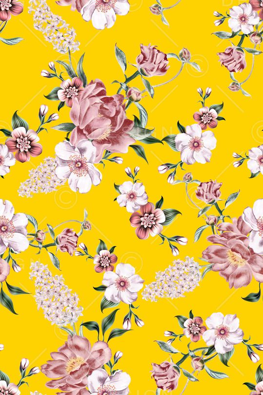 手绘花卉印花华亿平台图片