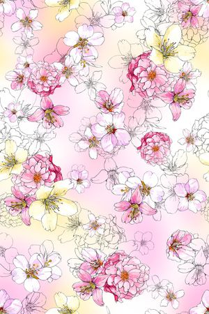 彩底花卉印花华亿平台图片