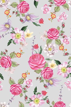 手绘花卉印花华亿平台图片