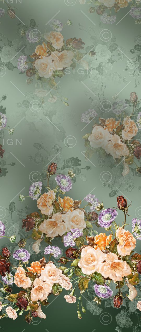 水彩花卉印花华亿平台图片