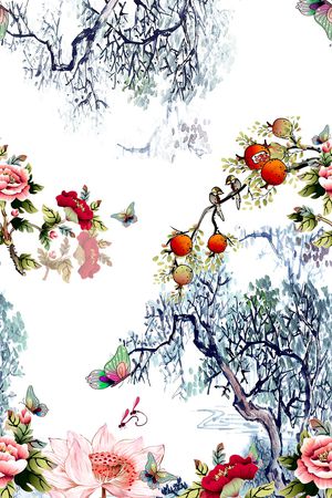 中国风印花华亿平台图片