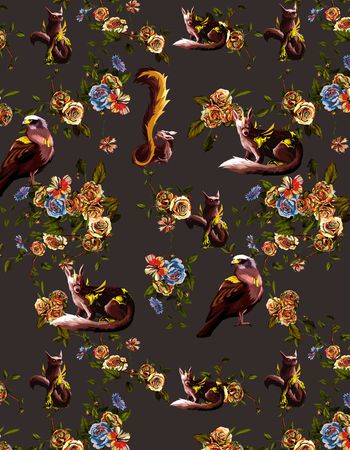 动物花卉印花华亿平台图片