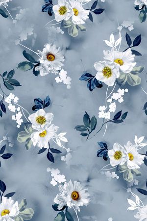 朦胧花卉印花华亿平台图片