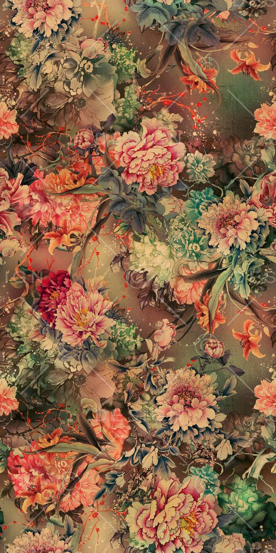 牡丹印花华亿平台图片