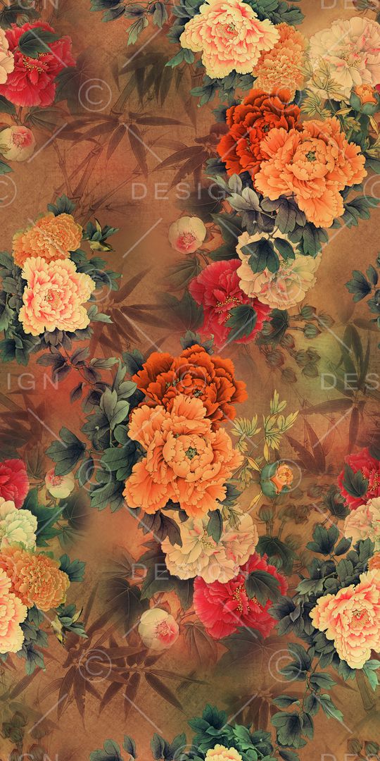 牡丹印花华亿平台图片