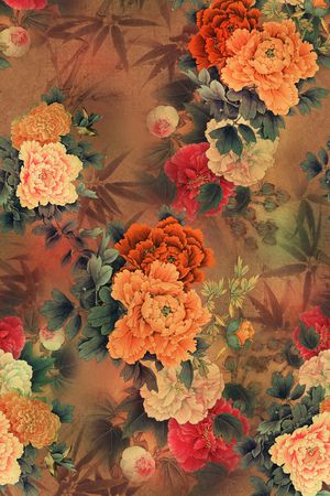 牡丹印花华亿平台图片