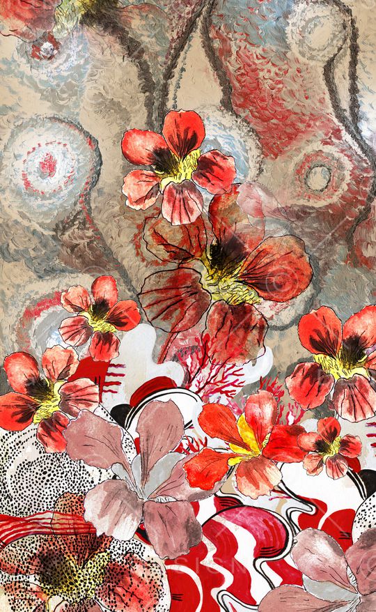 花卉印花华亿平台图片