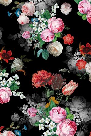 手绘花卉印花华亿平台图片